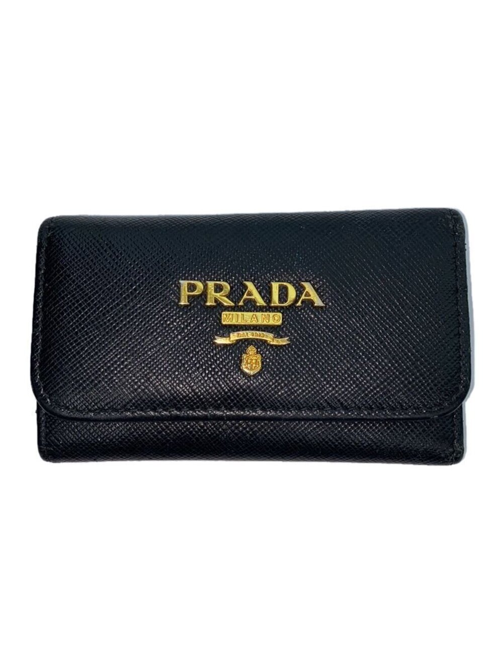 Prada Key Case Wallet Hooks Black Plating